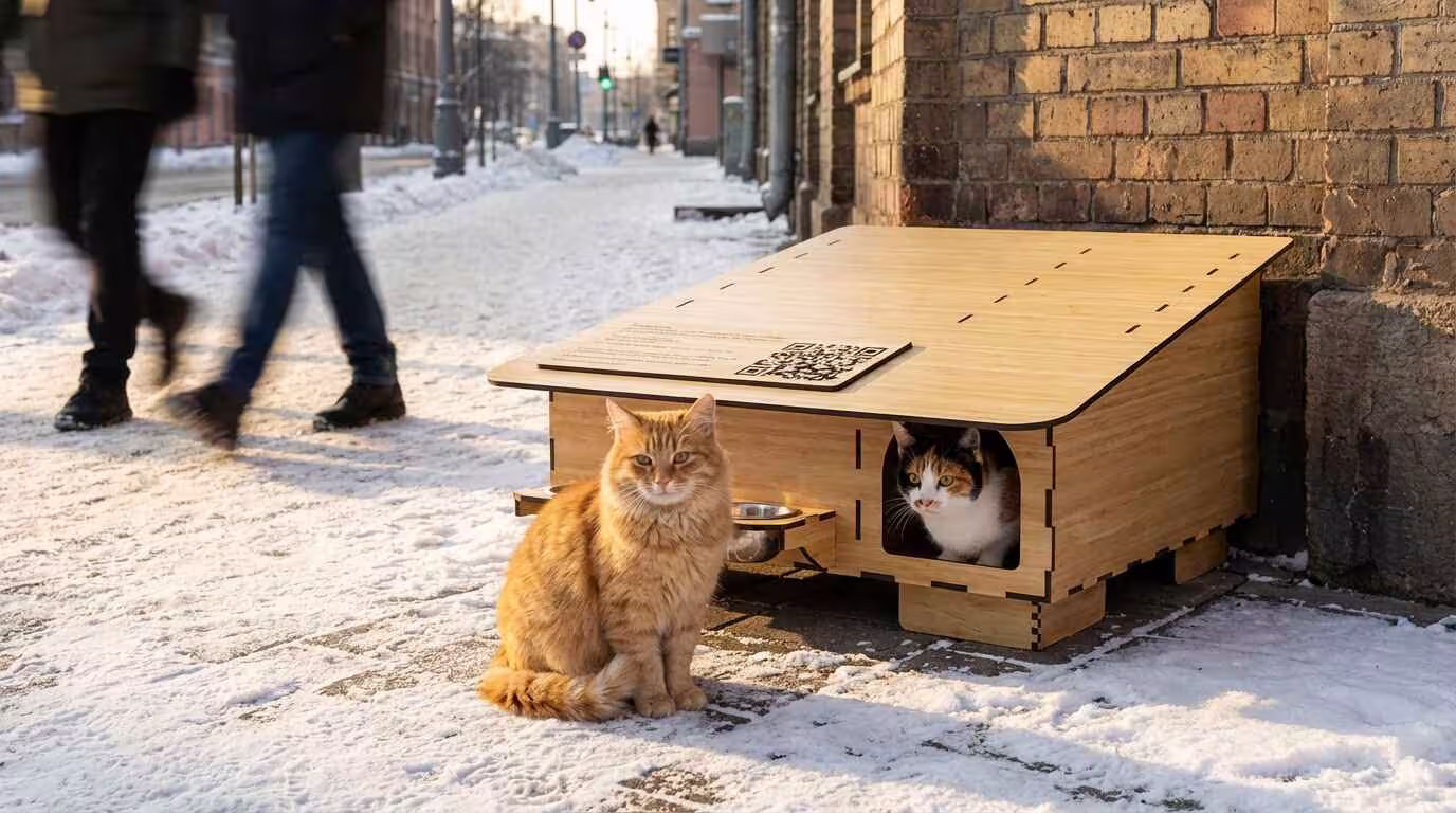 Бездомные кошки зимой